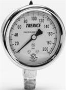 Trerice H.O. Company 800B 4 0-200 Gauge 4" 0-200 1/4" LM