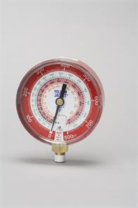 Ritchie Engineering Co., Inc. / YELLOW JACKET 49137 Yellow Jacket red pressure gauge 3-1/8" high side R22/R404A/R410A Image