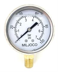 Miljoco Corporation PLF2598L05 0-100 PSI, 2.5" FACE, LIQUID FILLED Image