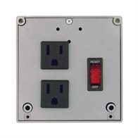 Functional Devices (RIB) PSPT2RB10 Enclosed Power Control Cntr 10A Breaker/Switch 120Vac 2 outlets Image
