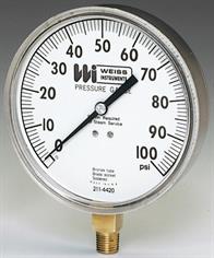 Weiss Instruments, Inc. 4CTS200 HVAC GAUGE STAINLESS STEEL CASE STEM MOUNTED Image
